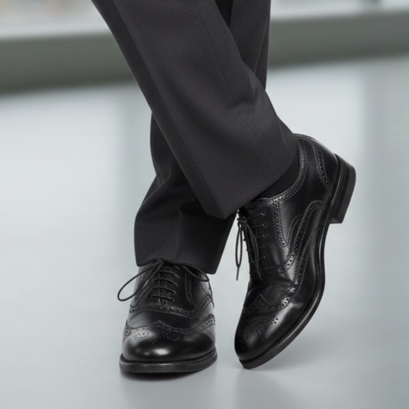 Good Year Men’s leather Leather sole steel tip black Oxford 10 1/2 Men’s sh… - Picture 1 of 14